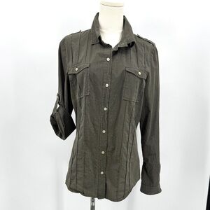 Calvin Klein cotton poplin safari style shirt